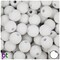 BeadTin White Matte 14mm Round Large Hole Plastic Craft Beads (36pcs)